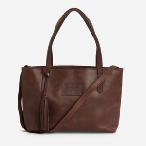 Parker Clay Eden Chocolate Leather Tote Bag Excellent Crossbody Shoulder